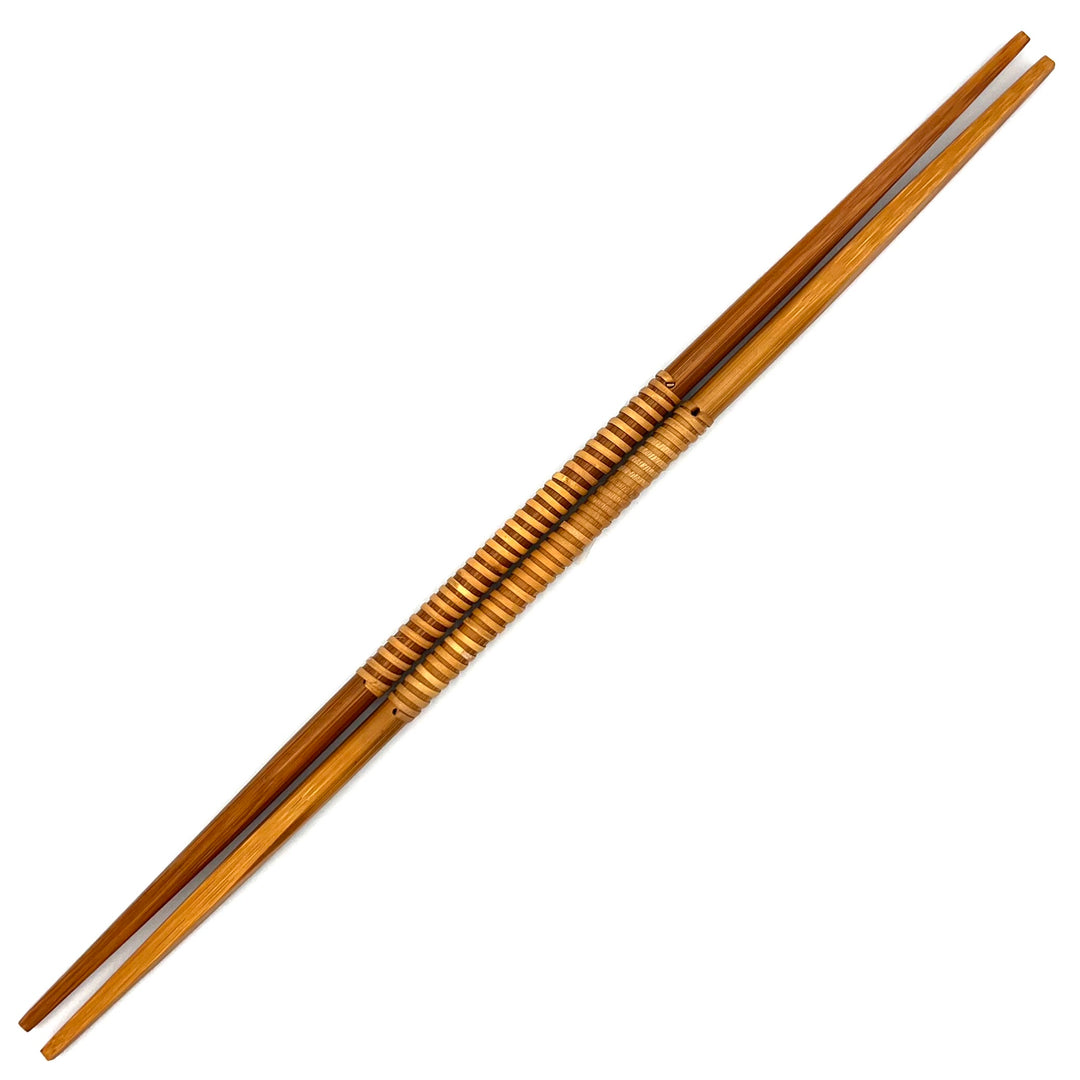 Satsuma Bamboo – Smoked Bamboo Chopsticks with Dual-Tapered Tips and Woven Rattan Grip