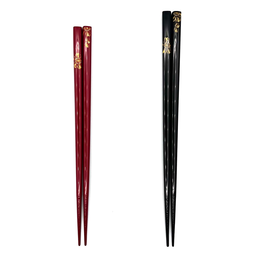 Kawatsura Lacquerware Chopsticks with Sakura Design and Textured Tips (Engravable)