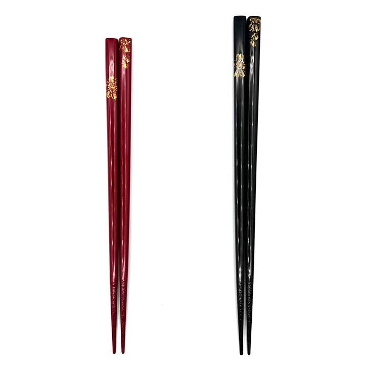 Kawatsura Lacquerware Chopsticks with Sakura Design and Textured Tips (Engravable)
