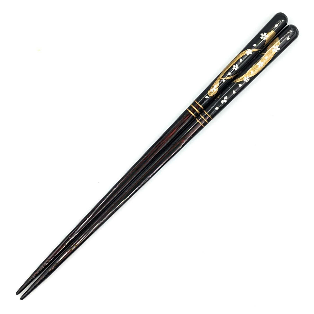Wakasa Lacquerware One-Stroke Cherry Blossom Chopsticks - Dishwasher-Safe