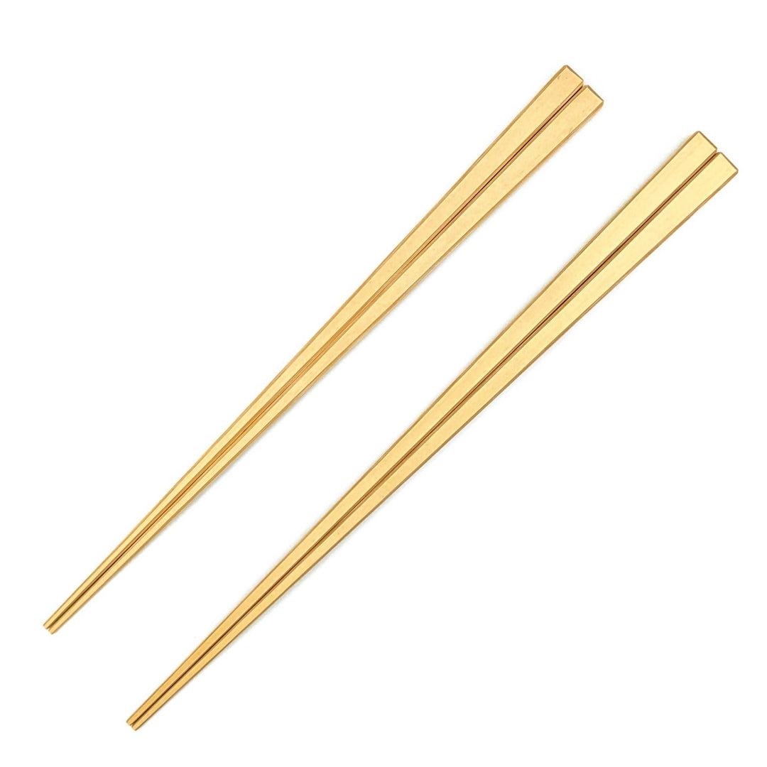 Kyoto Saga Square Pair Chopsticks White Bamboo(Engravable)