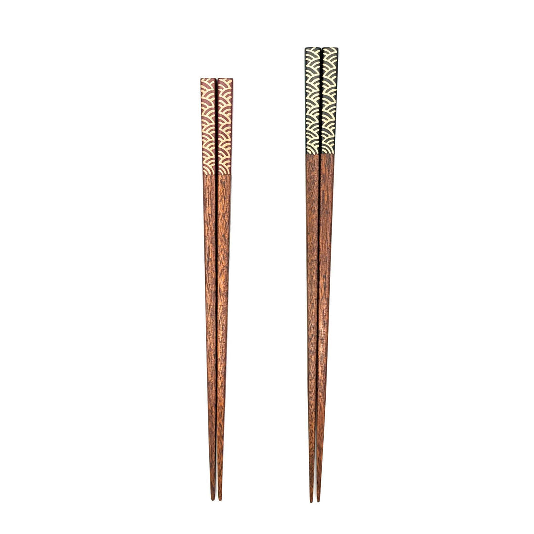 Aizu Lacquerware Chopsticks - Ocean Waves Design (Engravable)
