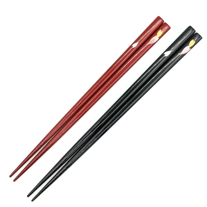 Kawatsura Lacquerware Chopsticks Set - Sakura Motif