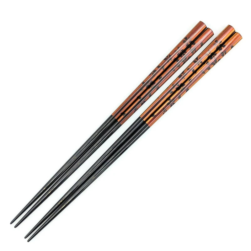 Echizen Lacquerware Chopsticks Set - Sakura with Gold Accents