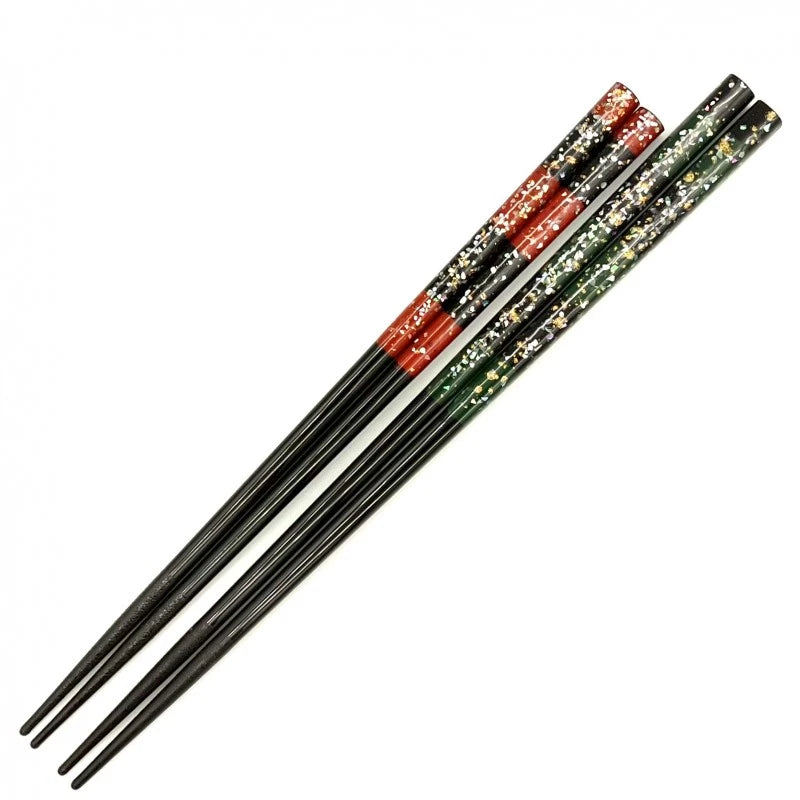 Wakasa-Nuri Shell and Gold Accents Shoreline Pair Chopsticks