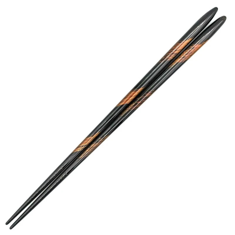 Echizen Lacquerware Chopsticks - Diagonal Golden Accent (Engravable)