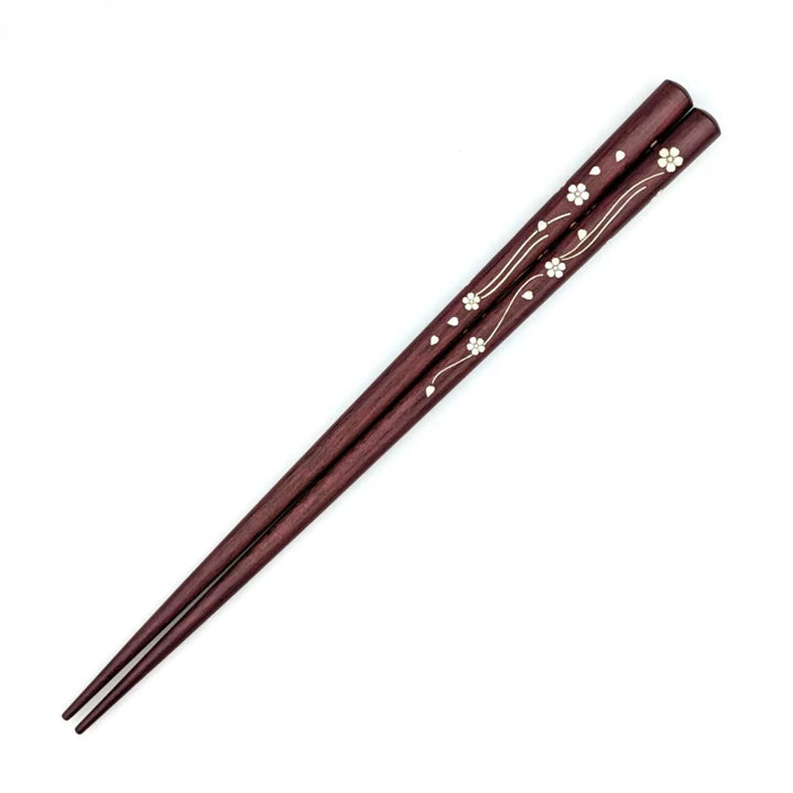 Durable and Elegant Purpleheart Chopsticks with Shell Inlay