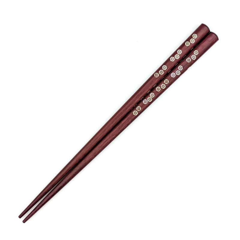 Durable and Elegant Purpleheart Chopsticks with Shell Inlay