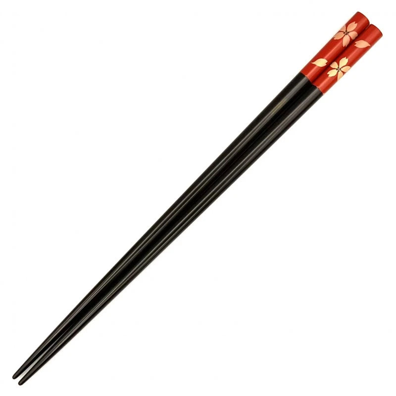 Aizu Lacquerware Chopsticks – Two-Tone Sakura Design (Engravable)