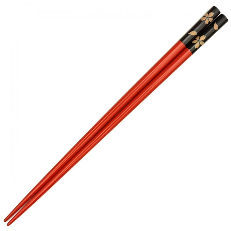 Aizu Lacquerware Chopsticks – Two-Tone Sakura Design (Engravable)
