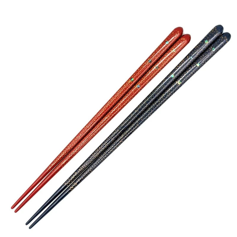Tsugaru-Nuri Nanako-Nuri Chopsticks with Mother-of-Pearl Inlay - Durable and Elegant Design