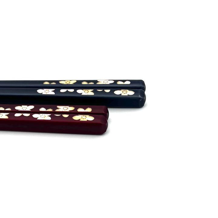 Wakasa-Nuri Square Platinum Cherry Blossom Chopsticks (Engravable)