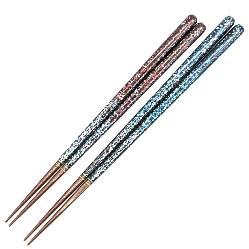 Wakasa-Nuri Square Rainbow Shell Pair Chopsticks