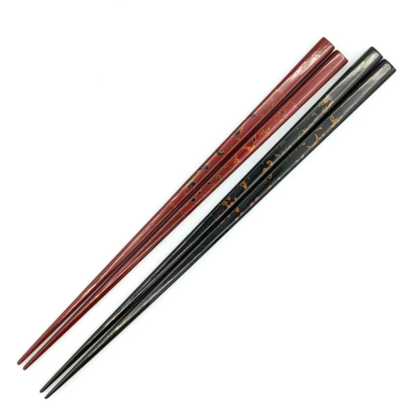 Edo Karaki Lacquerware Pair Chopsticks Black and Red