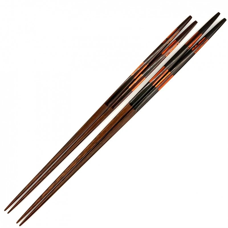 Rikyu Black/Red Ultra-Fine Round-Tip Tapered Pair Chopsticks