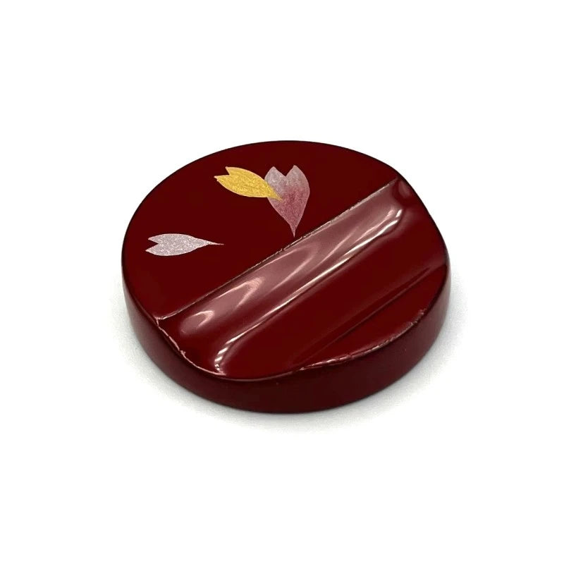 Kawatsura-Nuri Round Sakura Design Chopstick Rest