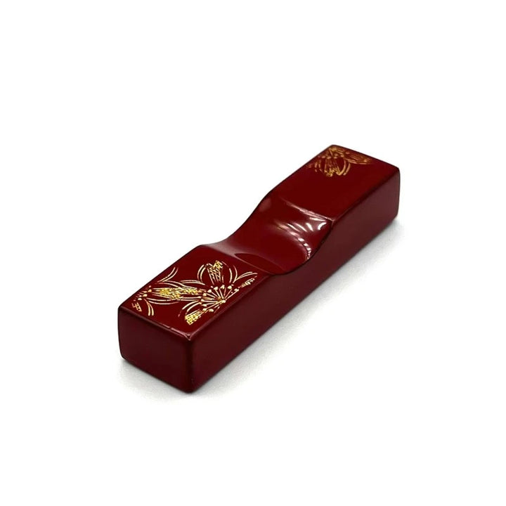 Kawatsura-Nuri Rectangular Lacquered Chopstick Rest with Chinkin Sakura Motif