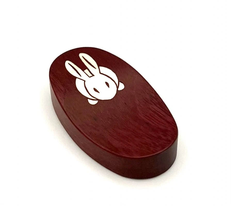 Purpleheart Wood Chopstick Rest with Mother-of-Pearl Seasonal and Auspicious Motifs