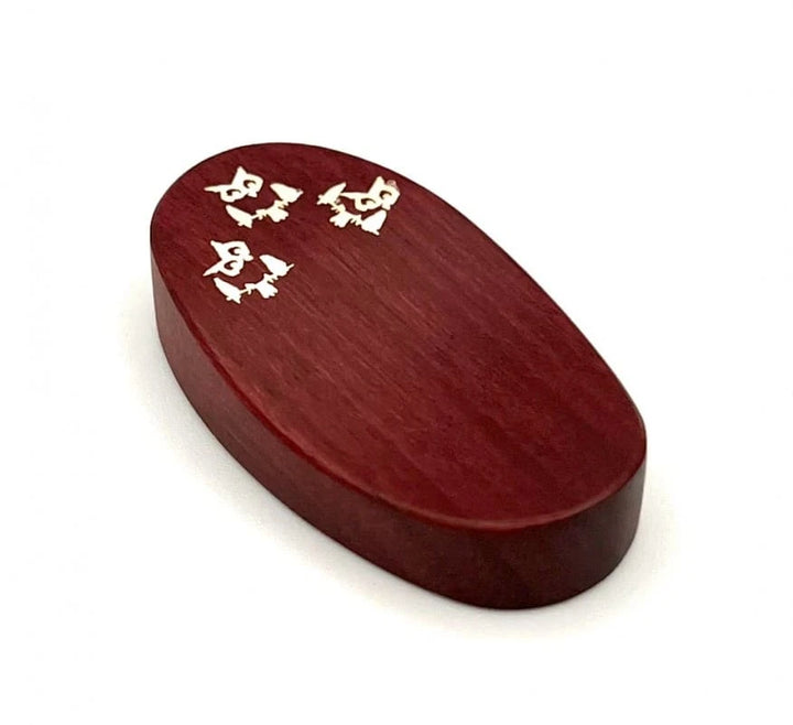 Purpleheart Wood Chopstick Rest with Mother-of-Pearl Seasonal and Auspicious Motifs