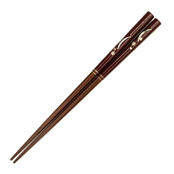 Wakasa Lacquerware Chopsticks - Crescent Moon Sakura Design (Engravable)