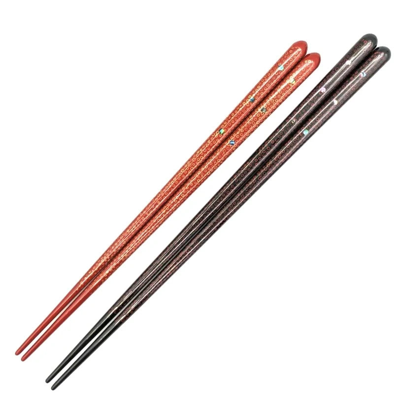 Tsugaru Lacquerware Nanako-Nuri Chopsticks with Mother-of-Pearl Inlay - Exceptional Durability and Elegance