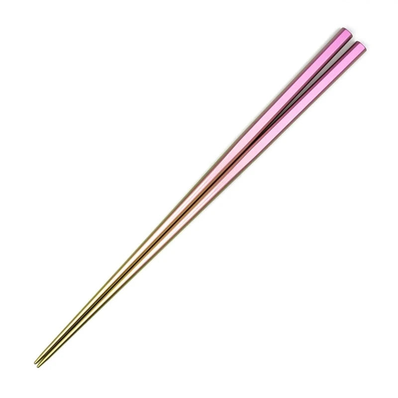 Premium Titanium Chopsticks with Oval Shape - Pink