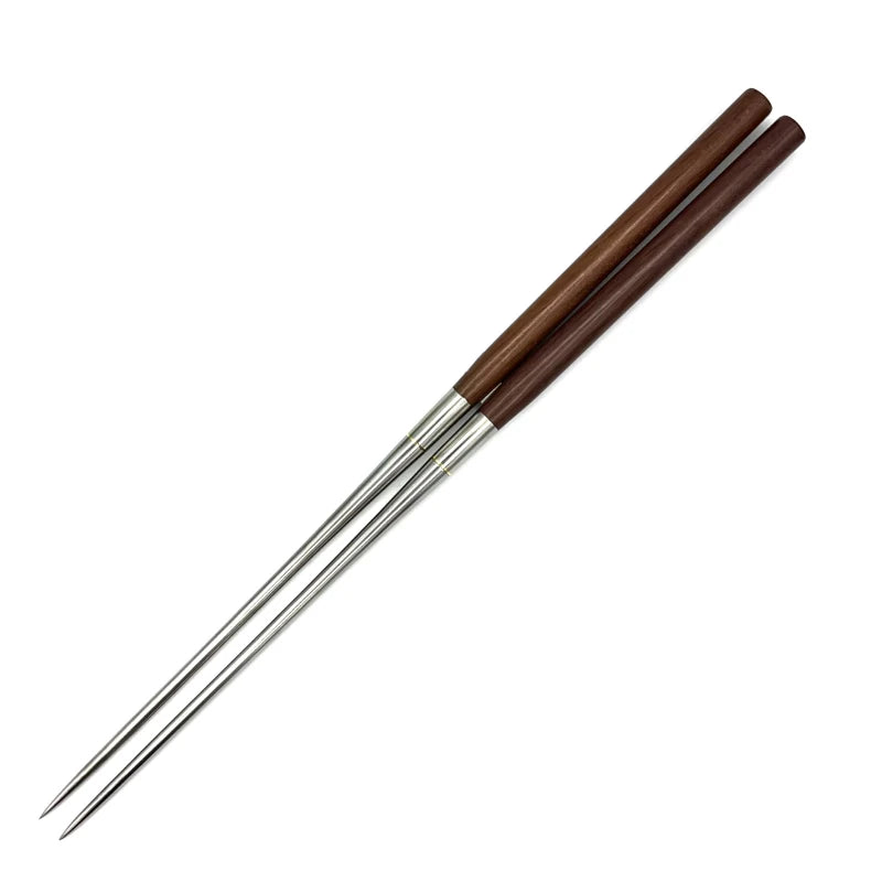 Purpleheart Handle Serving Chopsticks with Stainless Steel Tips