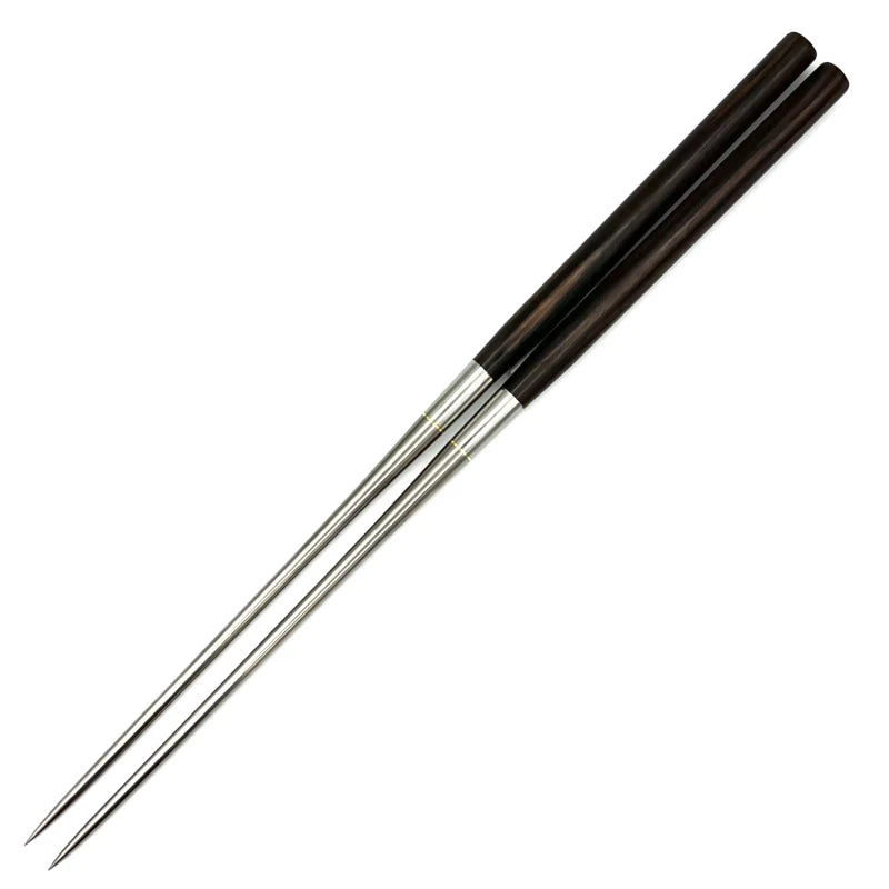 Ebony Handle Titanium Serving Chopsticks