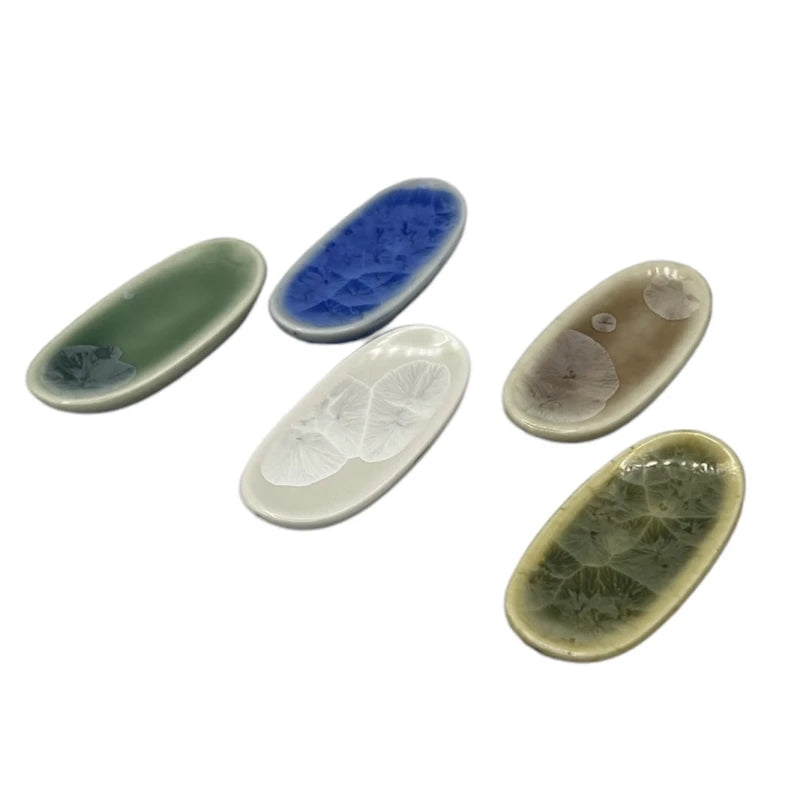 Boat-Shaped Seigaiha Pattern Chopstick Rest for Calm and Tranquility - 5-Piece Set