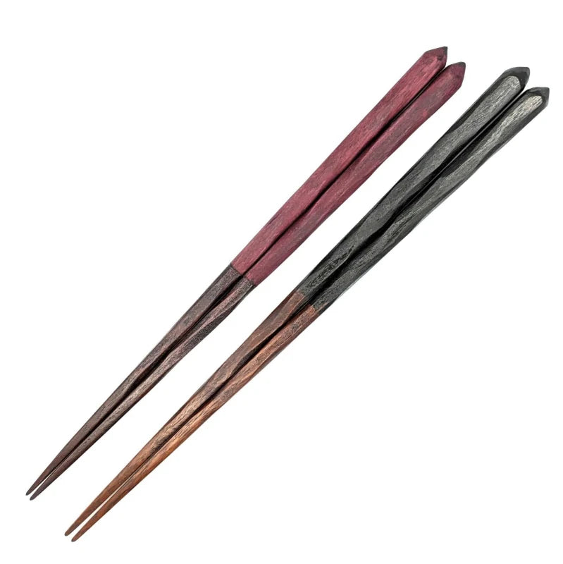 Comfortable Chopsticks Black Ironwood & Purpleheart Pair Chopsticks