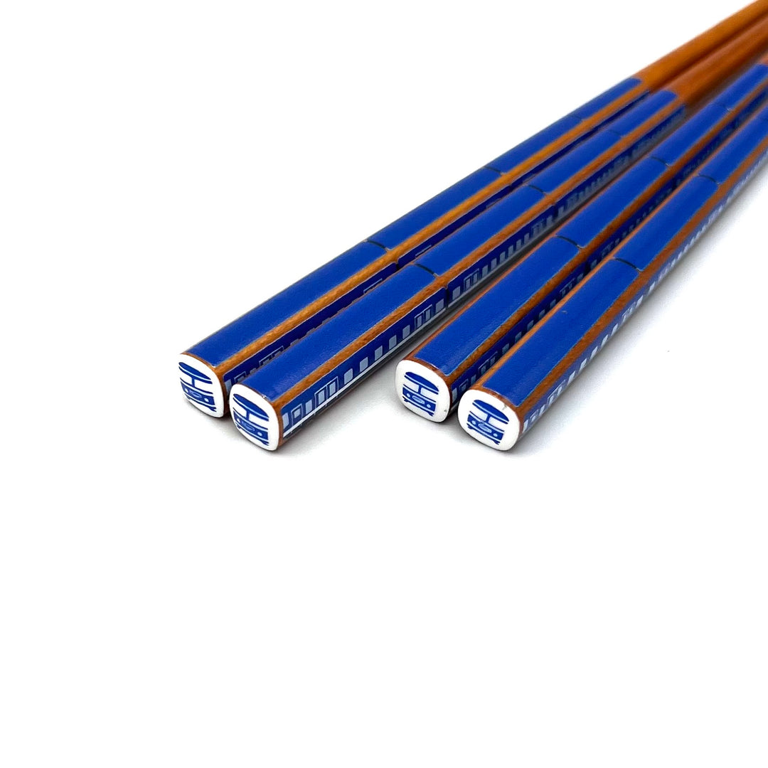 Train-Inspired Dishwasher-Safe Chopsticks - Blue (Engravavle)