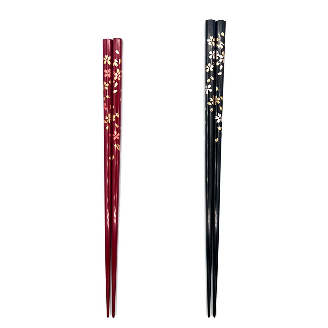 Dishwasher-Safe Echizen Lacquerware Chopsticks - Maki-e Sakura Motifs