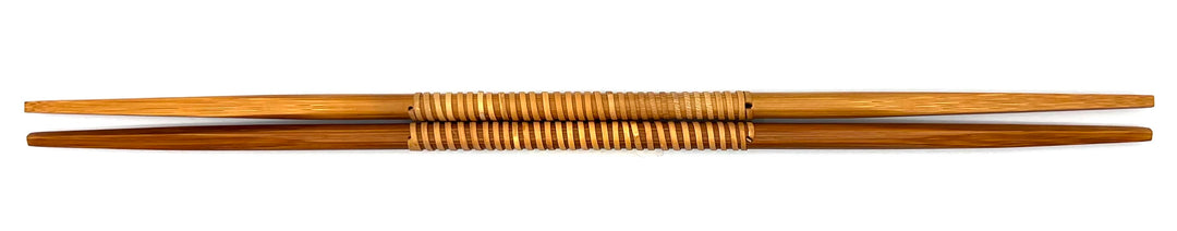 Satsuma Bamboo – Smoked Bamboo Chopsticks with Dual-Tapered Tips and Woven Rattan Grip