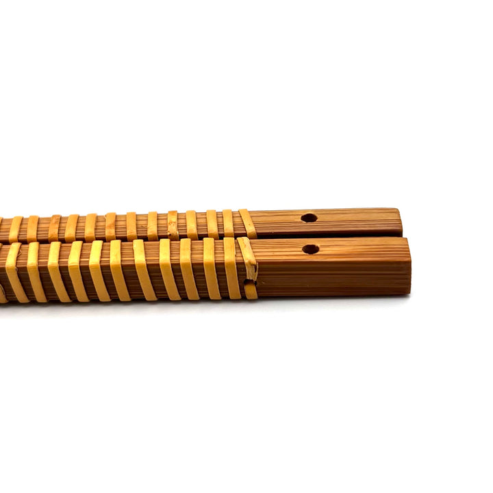 Satsuma Bamboo – Smoked Bamboo Chopsticks with Woven Rattan Grip