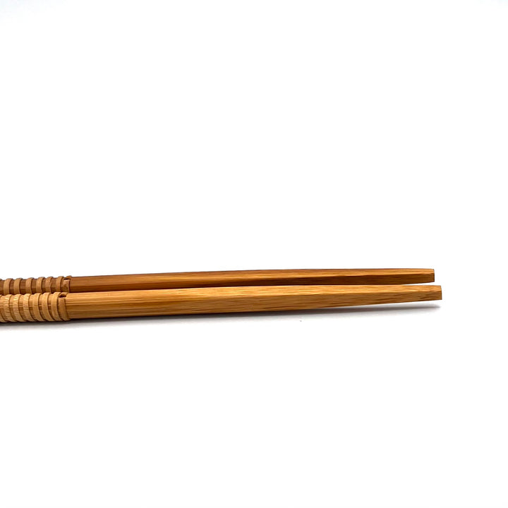 Satsuma Bamboo – Smoked Bamboo Chopsticks with Dual-Tapered Tips and Woven Rattan Grip