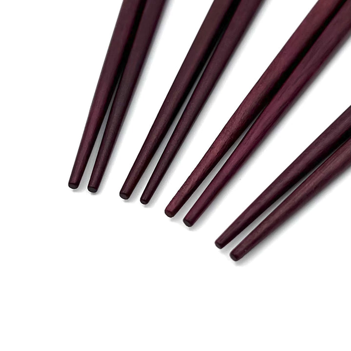 Durable and Elegant Purpleheart Chopsticks with Shell Inlay