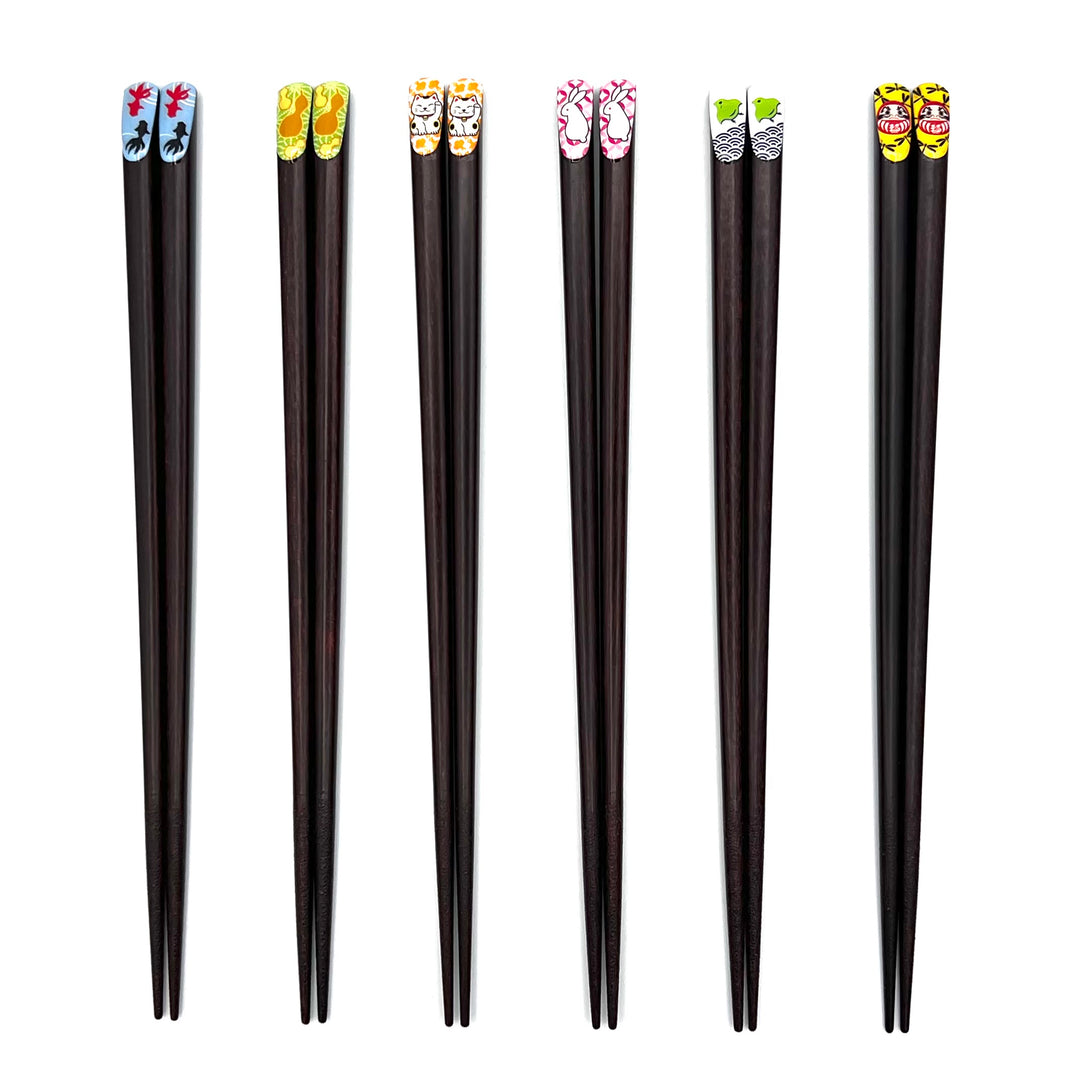 Wakasa Lacquerware Chopsticks - Luck Charm Designs (Engravable)