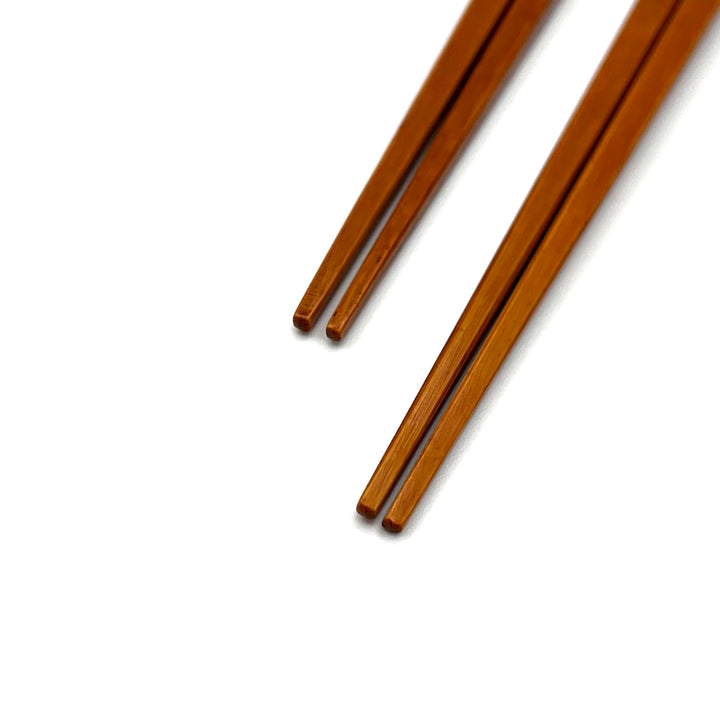 Hyakusho Square Bamboo Chopsticks with Natural Bamboo Skin - Easy-Grip Design
