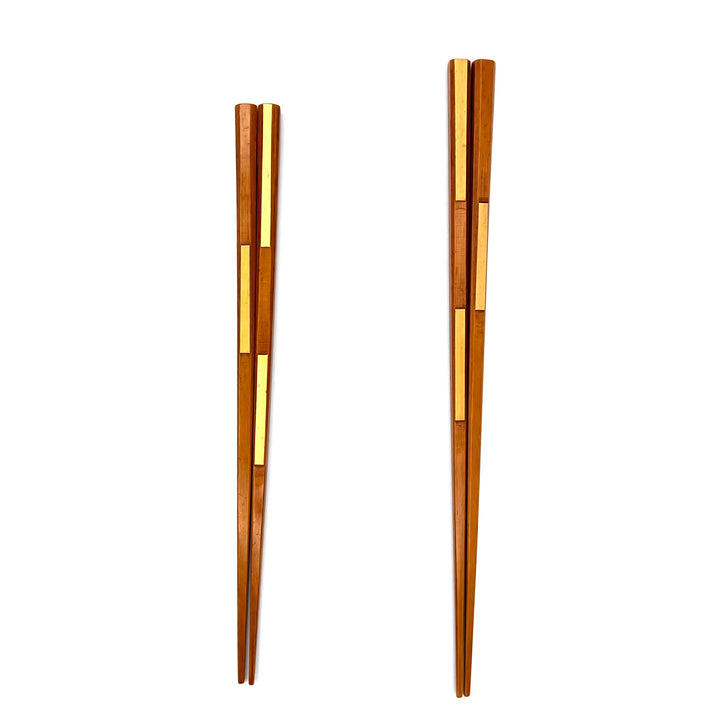 Hyakusho Square Bamboo Chopsticks with Natural Bamboo Skin - Easy-Grip Design
