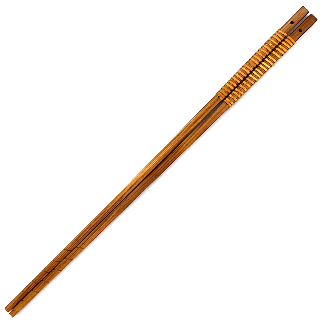 Satsuma Bamboo – Smoked Bamboo Chopsticks with Woven Rattan Grip