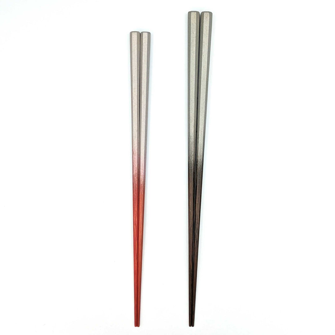 Kyoto Soot Bamboo Octagonal Gradient Chopsticks Silver