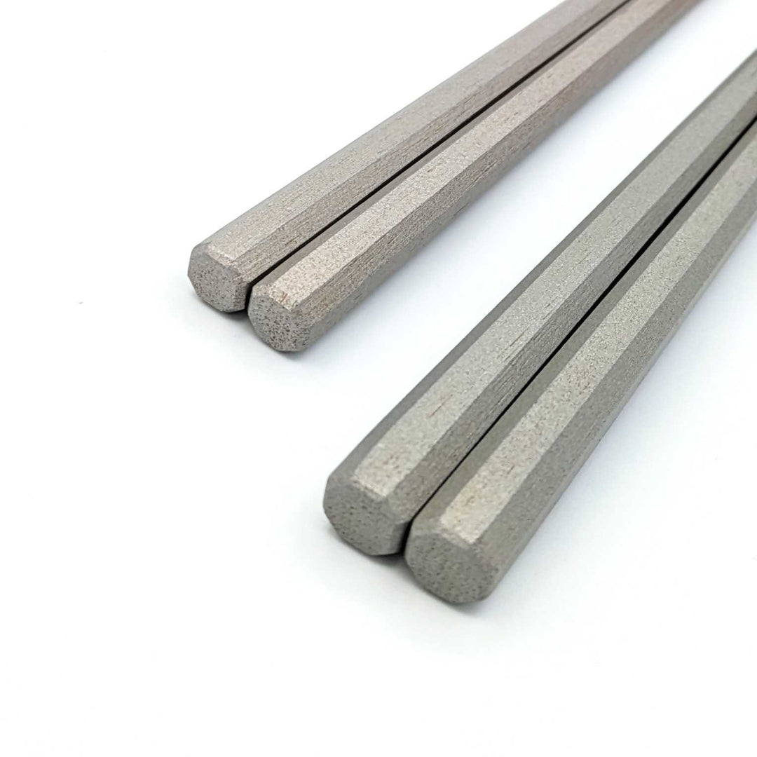 Kyoto Soot Bamboo Octagonal Gradient Pair Chopsticks Silver