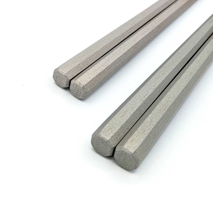 Kyoto Soot Bamboo Octagonal Gradient Pair Chopsticks Silver