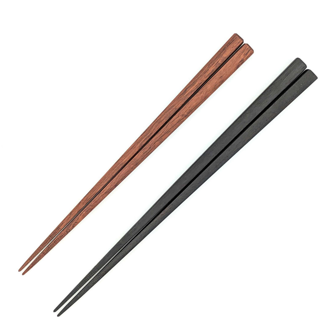 Training Pair Chopsticks - Ebony & Rosewood with Grooved Tips