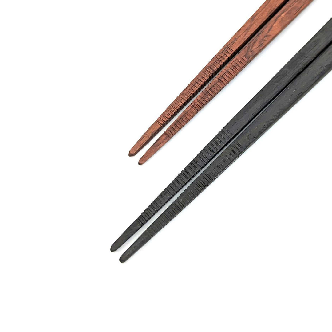 Training Pair Chopsticks - Ebony & Rosewood with Grooved Tips