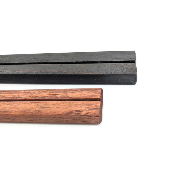 Training Pair Chopsticks - Ebony & Rosewood with Grooved Tips