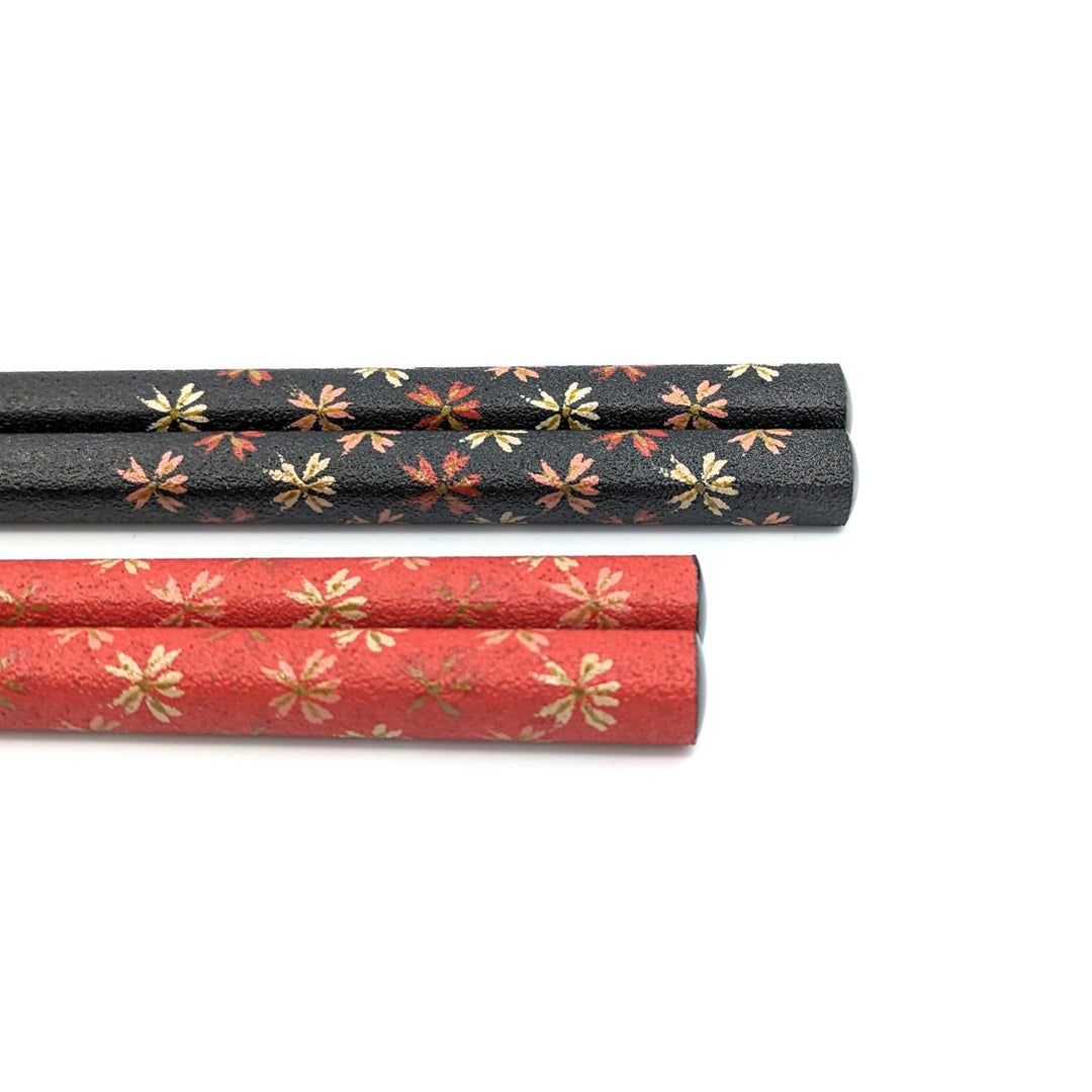 Wajima Lacquerware Slim Square Sakura Pair Chopsticks
