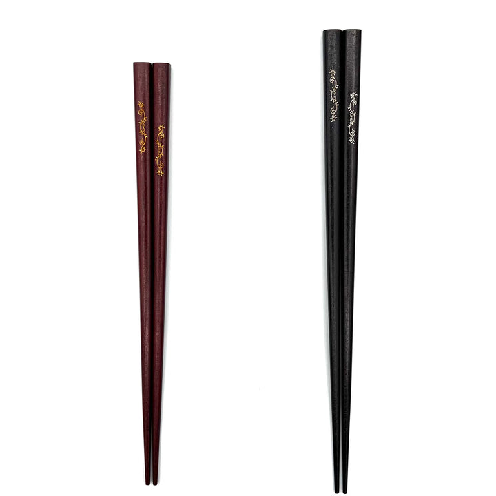 Wakasa-Nuri Square Ivy Scrollwork Chopsticks (Engravable)