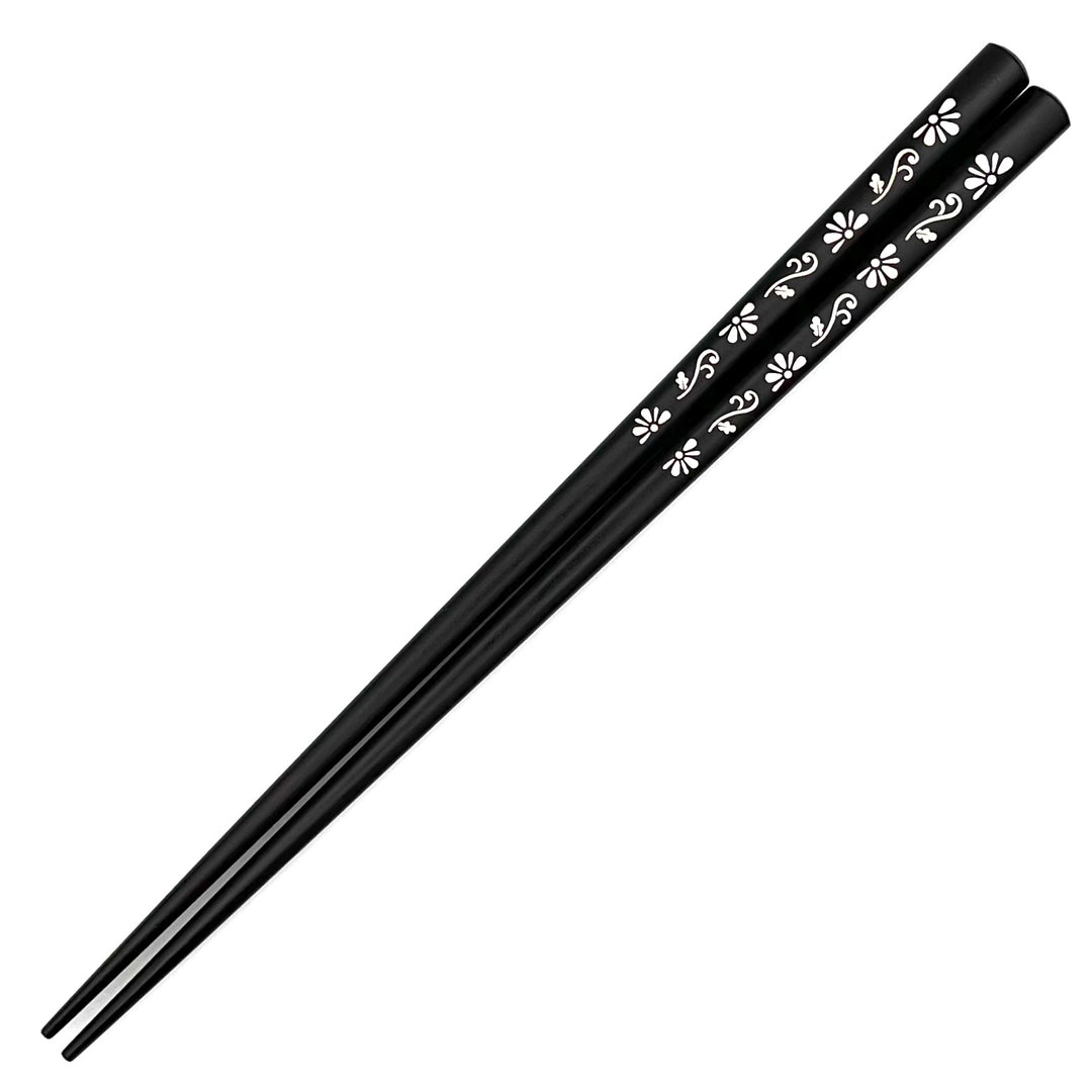 Shell Inlay Chopsticks - A variety of Graceful Komachi on Ebony Base (Engravable)