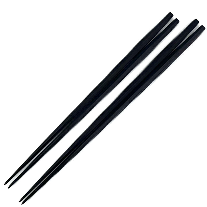 Heptagonal Rikyu Ebony Pair Chopsticks with Wipe-Lacquer Finish - Rare Seven-Sided Design